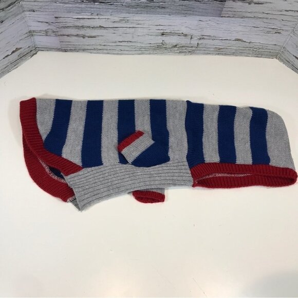 Looking good Dog Sweater Striped Blue and Grey size Med - Picture 1 of 4